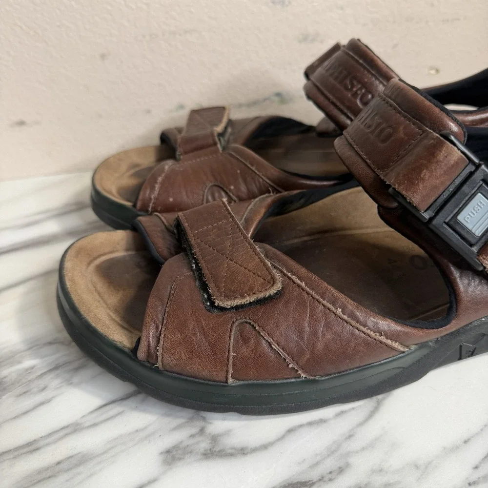 Mephisto Shark Fit Mens Sandals Size EU45/US11 Brown Leather Outdoors Flawed*